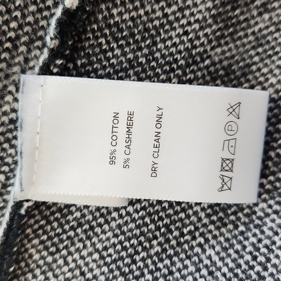 LILLA P Charcoal Gray White Moto Jacket Sweater. Size S - Picture 6 of 12